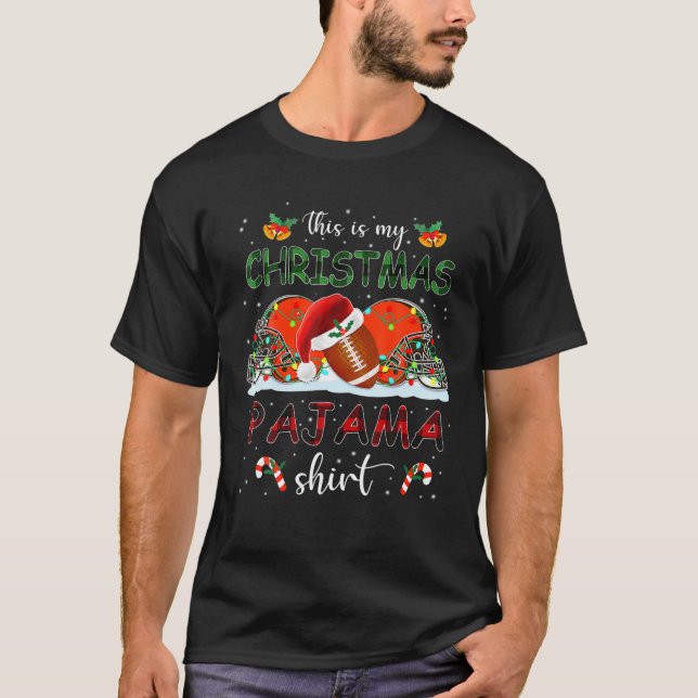 Weihnachts Funny Rugby Ball Weihnachtsmannmütze Li T-Shirt (Vorderseite)
