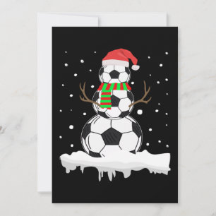 Weihnachts Funny Soccer Ball Snowman Xmas Sport Feiertagskarte