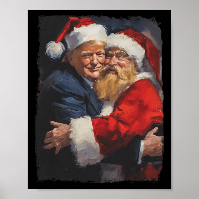 Weihnachts Funny Trump Santa Claus Retro Vintag Xm Poster (Vorne)