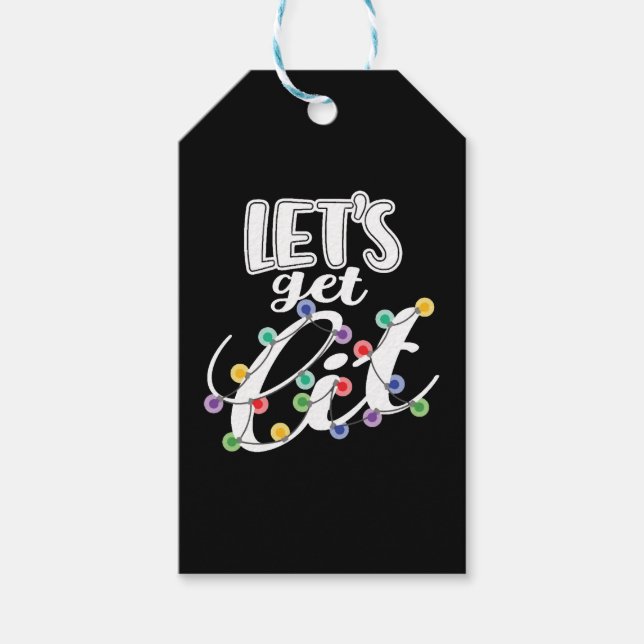 Weihnachts Funny Zitat Lasst uns Weihnachten Licht Geschenkanhänger (Vorderseite)
