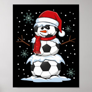 Weihnachts-Fußball-Byll Lustiger Schneemann Xmas-P Poster