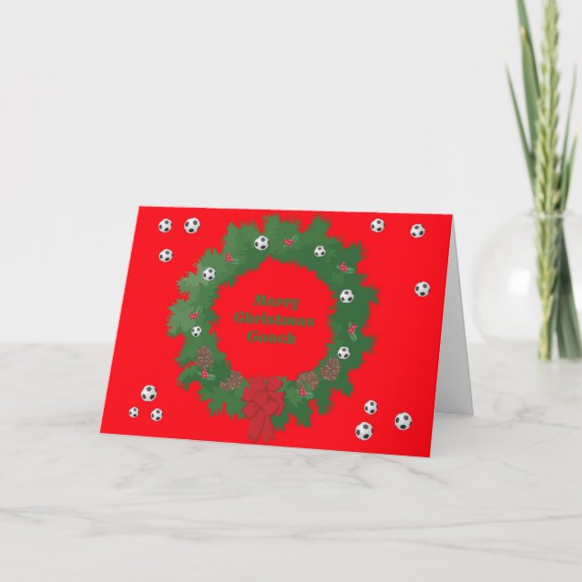 Weihnachts-Fußball-Coach-Karte Feiertagskarte (Vorderseite)