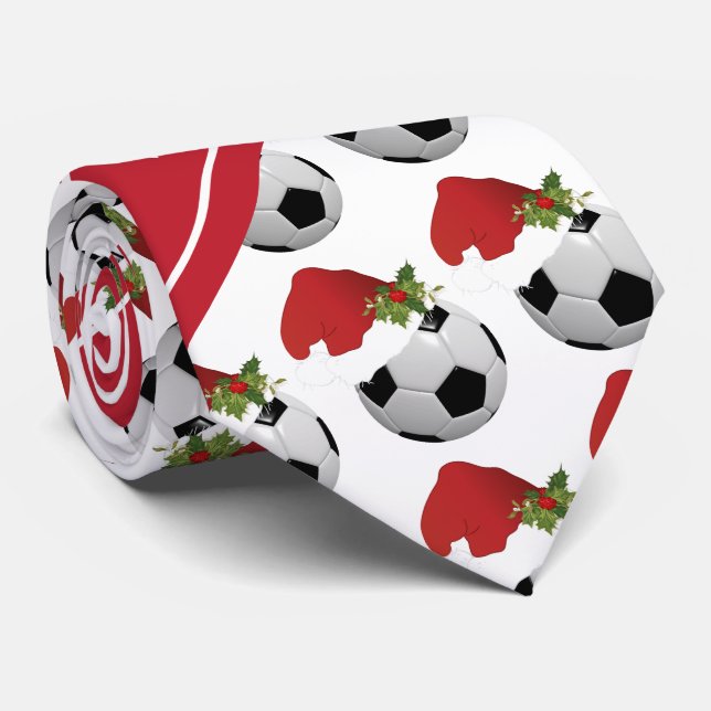 Weihnachts-Fußball-Design Krawatte (Gerollt)