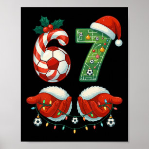 Weihnachts-Fußball-Drip Nummer 67 Jungen Fußballsp Poster