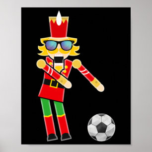 Weihnachts-Fußball-Flossing-Nussknacker-Geschenke Poster