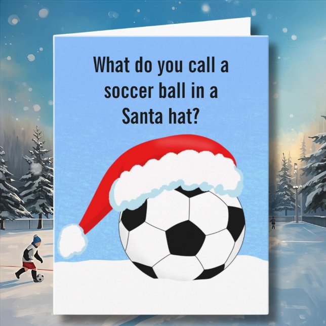 Weihnachts-Fußball in Weihnachten-Hut Karte (Von Creator hochgeladen)