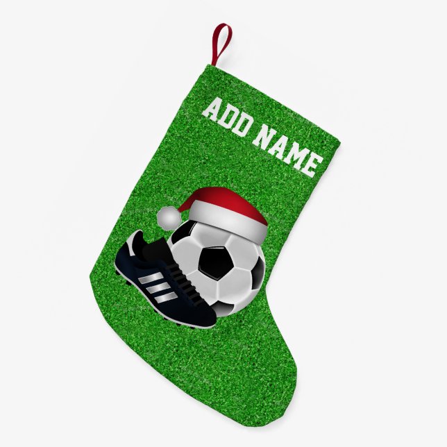 Weihnachts-Fußball Kleiner Weihnachtsstrumpf (Vorderansicht (hängend))