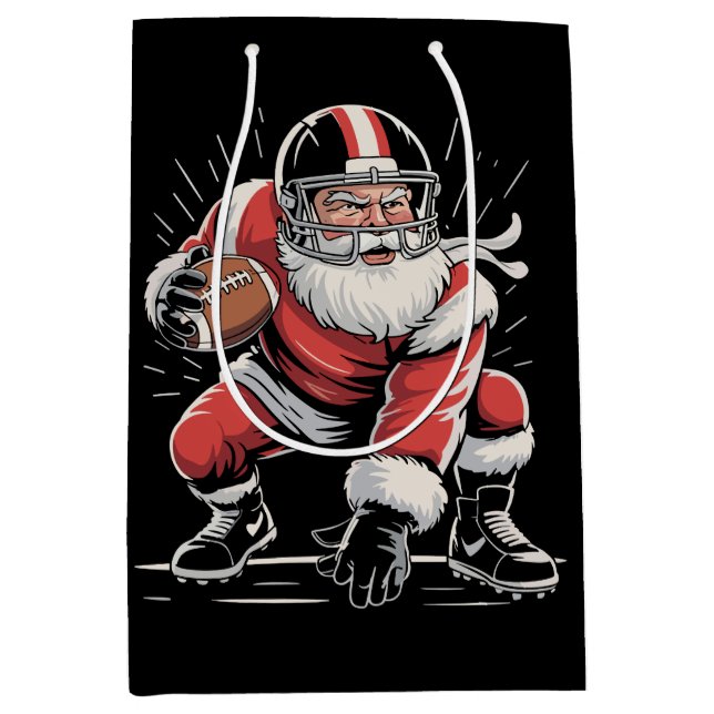 Weihnachts-Fußball Lineman Quarterback Mittlere Geschenktüte (Vorderseite)