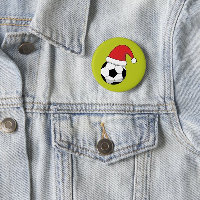 Weihnachts-Fußball mit Weihnachtsmann-Hut Button (Beispiel)