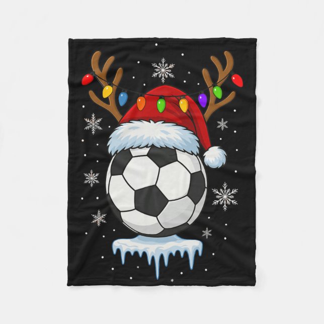 Weihnachts-Fußball-Rentiere  Fleecedecke (Vorderseite)