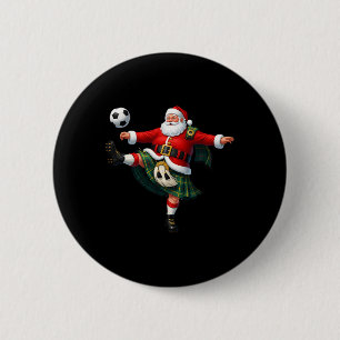 Weihnachts-Fußball-Santa-Lustiger-Fußball-Festlich Button