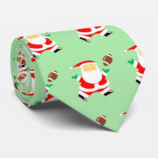 Weihnachts-Fußball-Schlips Krawatte (Gerollt)