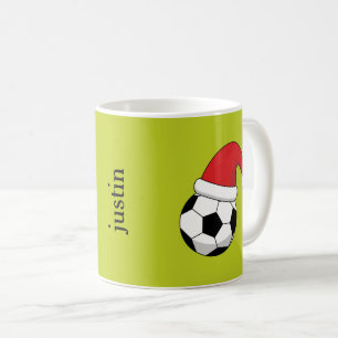 Weihnachts-Fußball, Weihnachtsmann hat personalisi Kaffeetasse