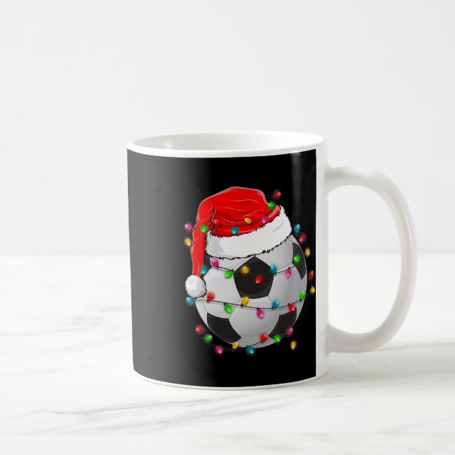 Weihnachts-Fußball-Weihnachtsmannmütze Funny Sport Kaffeetasse (Rechts)