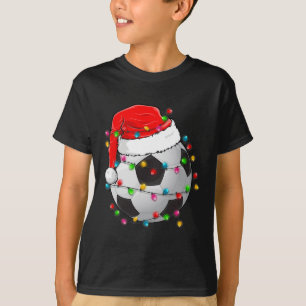 Weihnachts-Fußball-Weihnachtsmannmütze Funny Sport T-Shirt