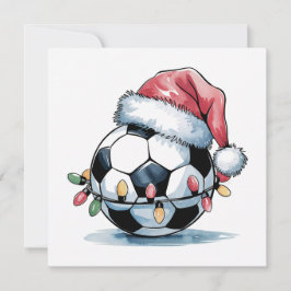 Weihnachts-Fußball-Weihnachtsmannmütze Grußkarten Feiertagskarte