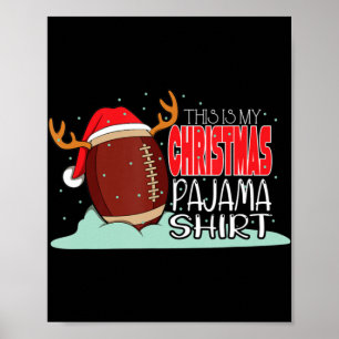 Weihnachts Fußball Weihnachtsmannmütze Spaß Sport  Poster