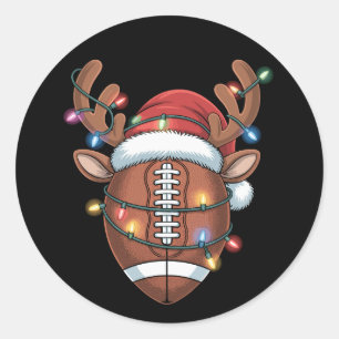 Weihnachts-Fußballliebhaber-Santa-Hut-Sport-Weihna Runder Aufkleber