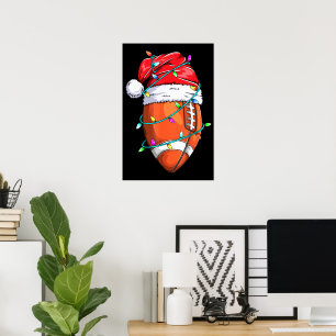 Weihnachts-Fußballspieler-Santa-Hut Poster