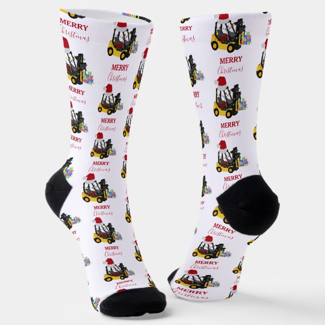 Weihnachts-Gabelstapler  Socken (Gewinkelt)