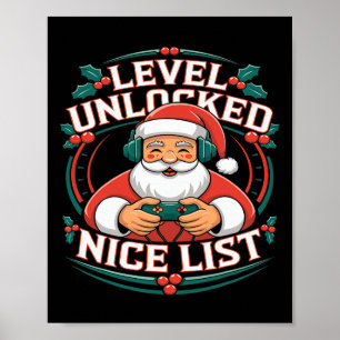 Weihnachts Gamer Boys Nice List Video Game Santa X Poster