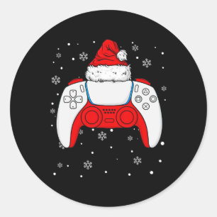 Weihnachts-Gamer-Controller Boys Kids Teens G Runder Aufkleber