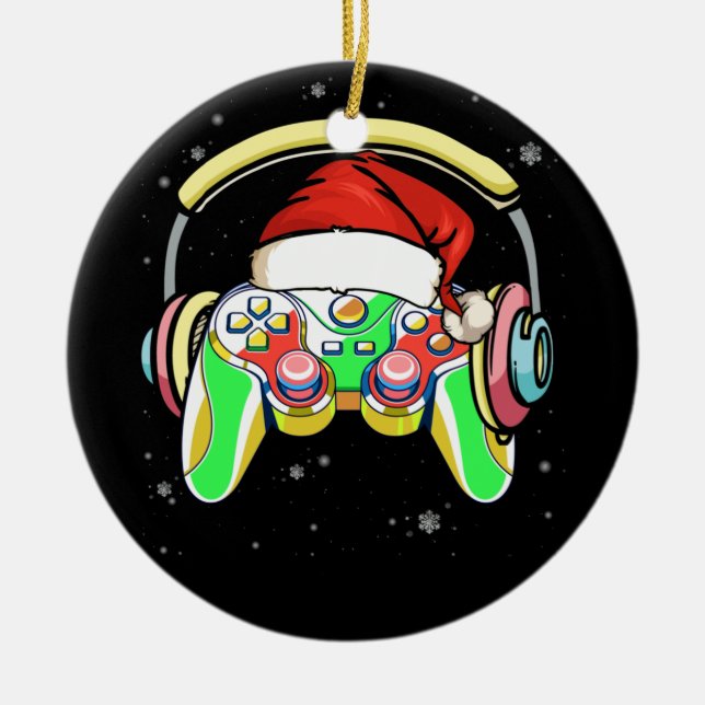 Weihnachts-Gamer-Controller Boys Kinder-Teens Keramik Ornament (Vorne)
