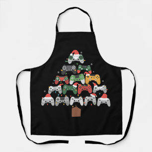 Weihnachts-Gaming-Baum-Gamer-Gamer-Weihnachtsgesch Schürze