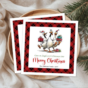 Weihnachts Gänse Spielerei Scherz Papier Serviette