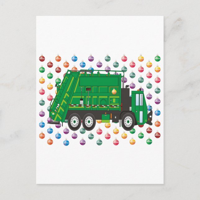Weihnachts-Garbage-Truck Dezember Feiertagspostkarte (Vorderseite)