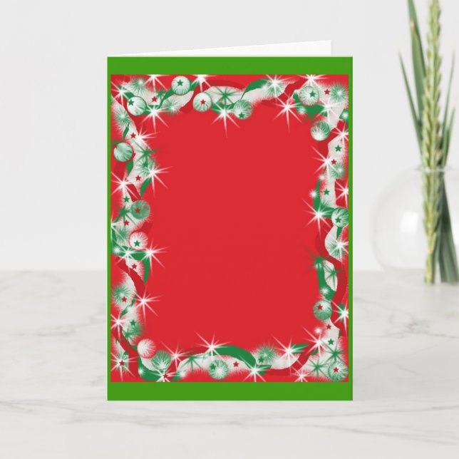 Weihnachts-Garland-Grenze Feiertagskarte (Vorderseite)