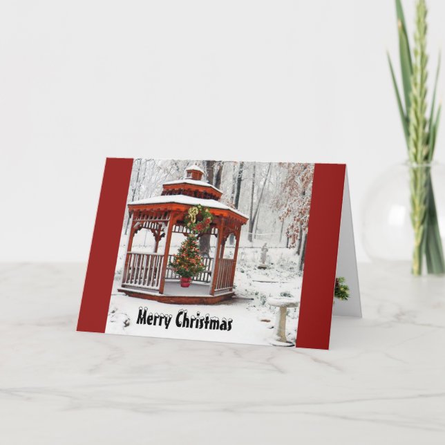 Weihnachts-Gazebo-Karte, frohe Weihnachten Horizon (Vorderseite)