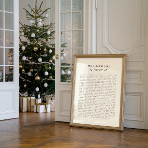 Weihnachts-Geburtsgeschichte Matthäus 1:21 Druck Poster