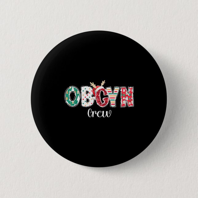 Weihnachts-Geburtshelfer-Crew Geburtshelfer Geburt Button (Vorderseite)