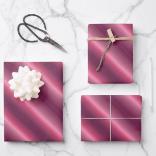 Weihnachts-Geburtstagsfeier Bordeaux Glossy Geschenkpapier Set