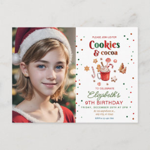 Weihnachts-Geburtstagskekse und Kakao Festlich Postkarte