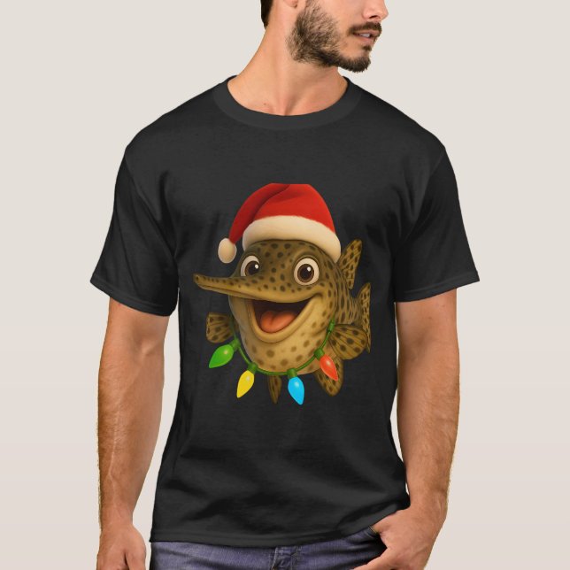 Weihnachts-Gefleckter Knochenhecht T-Shirt (Vorderseite)
