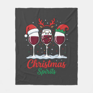 Weihnachts-Geister Rotwein-Gläser Fleecedecke