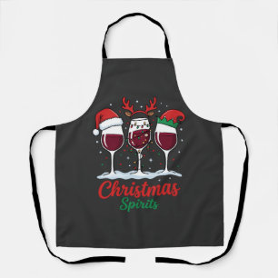 Weihnachts-Geister Rotwein Gläser Schürze