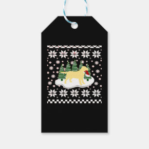 Weihnachts-Gelb-Labrador-Silhouette-Weihnachtsmann Geschenkanhänger