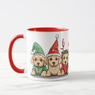 Weihnachts-Gelbe Labrador Retriever Hunde Tasse