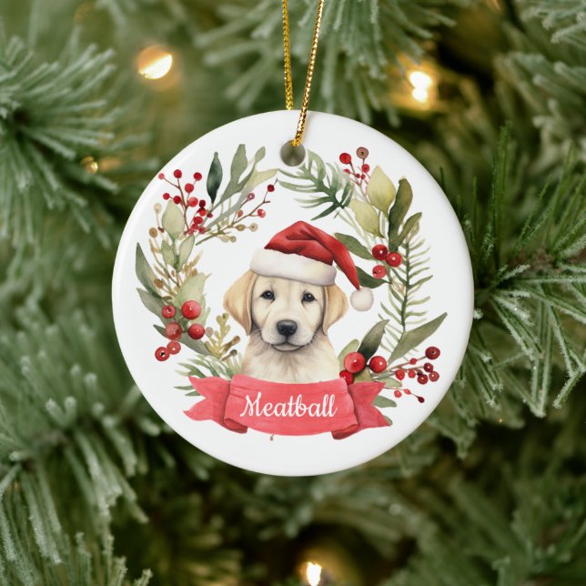 Weihnachts-GelbLab Personalisierte Keramik Ornamen Keramik Ornament (Baum)