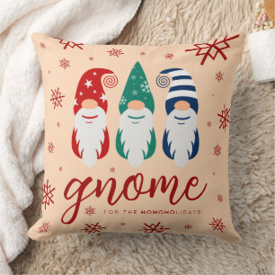 Weihnachts-Genom für die Feiertage Schneeflocken Kissen