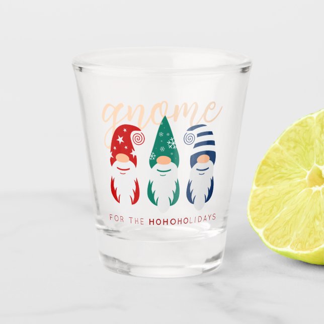Weihnachts-Genom für die Feiertage Schneeflocken Schnapsglas (Vorderseite)
