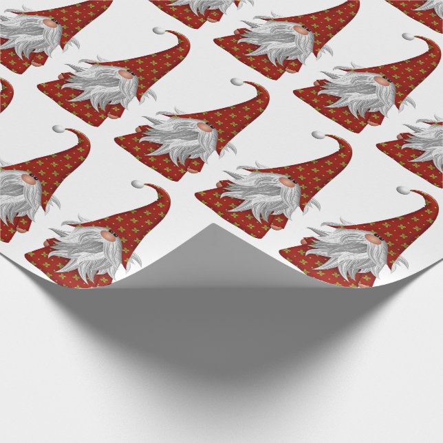 Weihnachts-Genom in Rotem Kostüm Geschenkpapier (Ecke)
