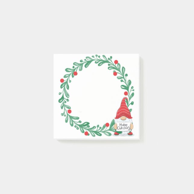 Weihnachts-Genom und Kranz-Post-it-Notizen Post-it Klebezettel (Vorderseite)