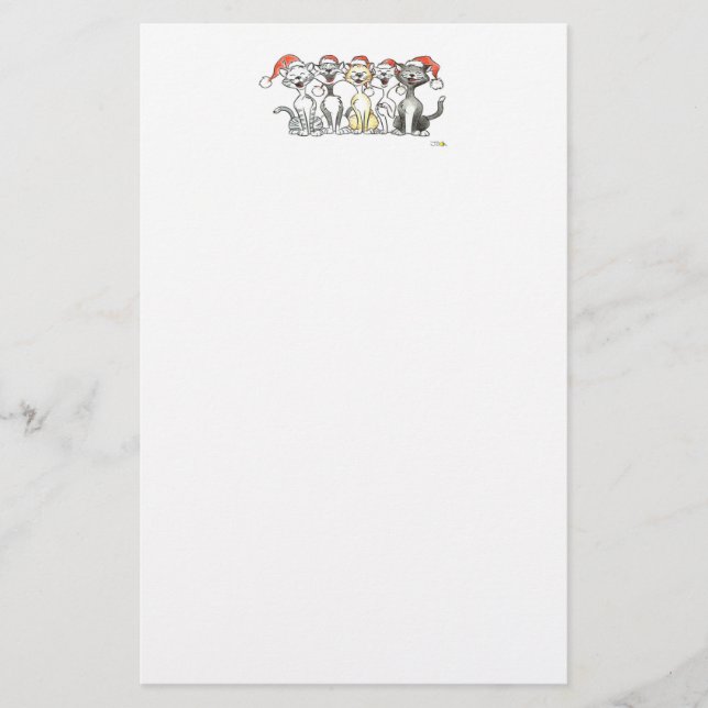 Weihnachts-Gesangkatzen Briefpapier (Vorderseite)