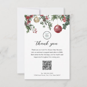Weihnachts-Geschäft-Dankeskarten mit QR-Code Dankeskarte