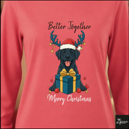 Weihnachts-Geschenk-Grafik mit schwarzem Labrador Tri-Blend Shirt