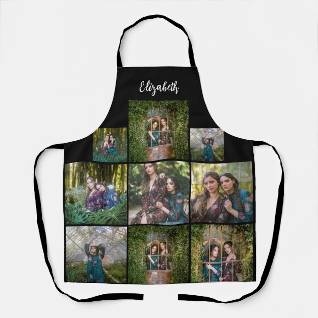 Weihnachts-Geschenk-Individuelle Name-Collage Fami Schürze (Vorderseite)